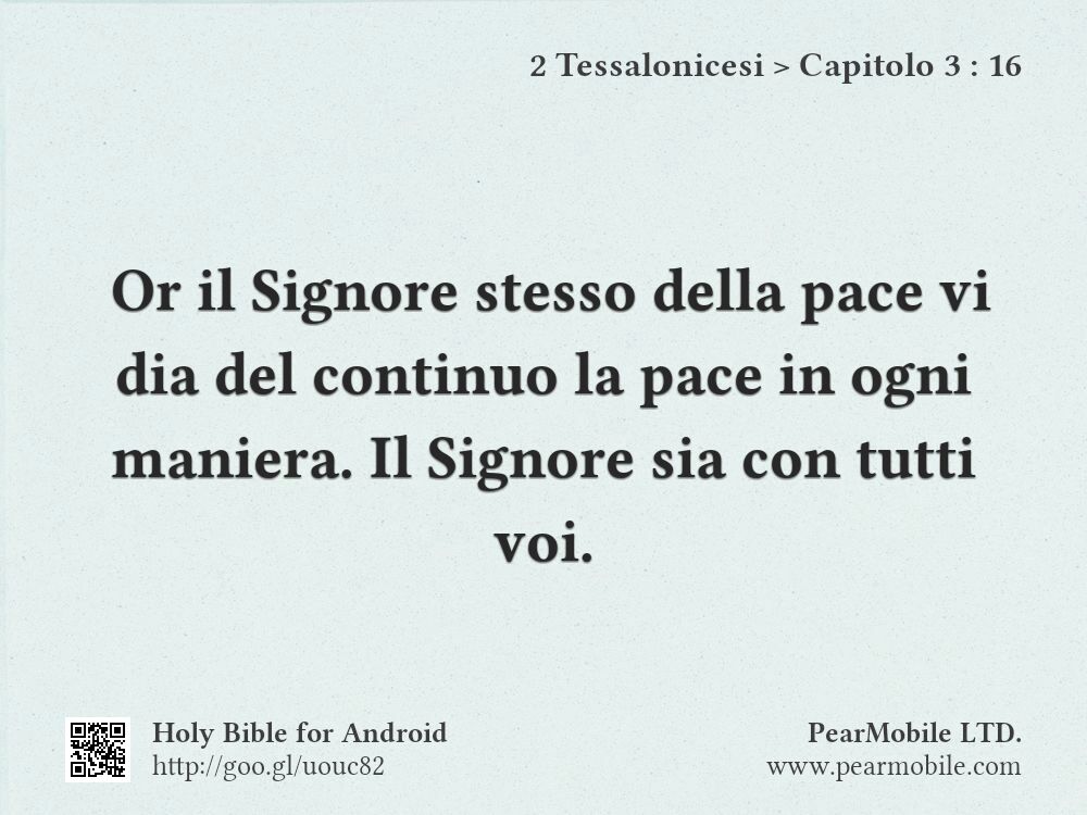 2 Tessalonicesi, Capitolo 3:16